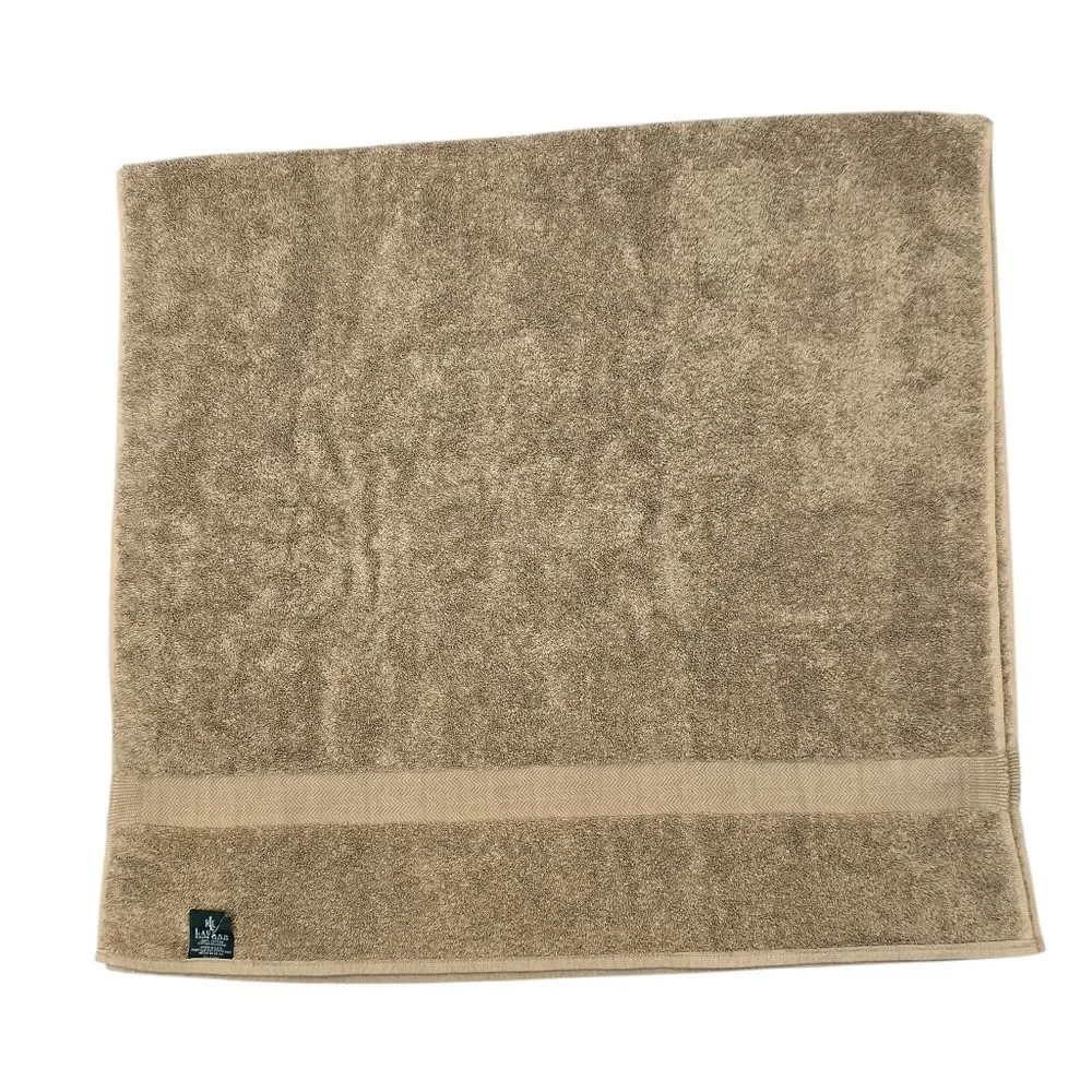 Vintage Ralph Lauren Green Label Home Collection Tan 100% Cotton Bath Towel